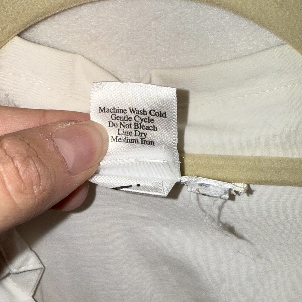 Coldwater Creek Womens White Button Up Shirt Size XL Cotton Stretch Career Work - Picture 4 of 9